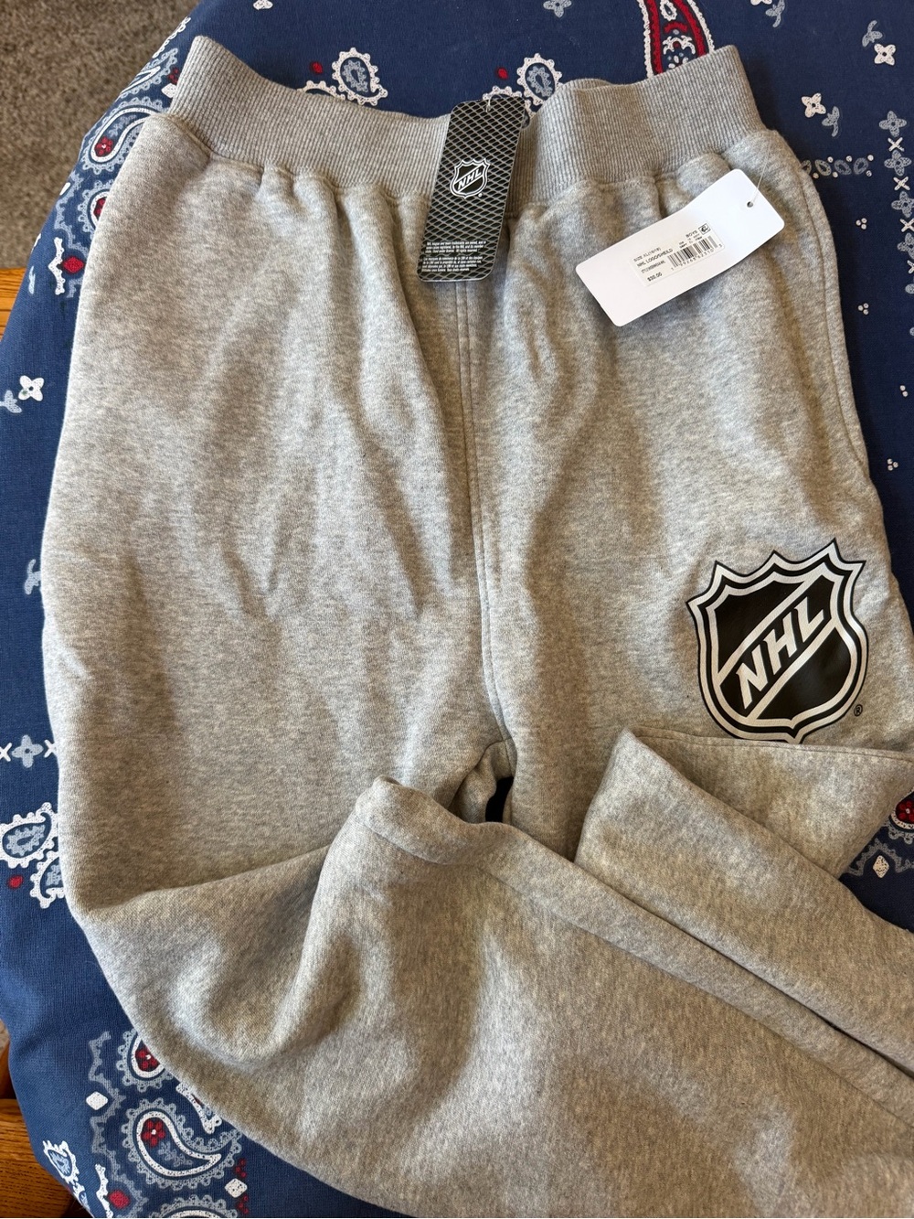 NHL Youth Gray Logo Sweatpants